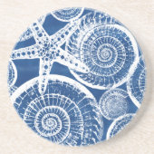 Starfish in Blau und Weiß Getränkeuntersetzer (Vorne)