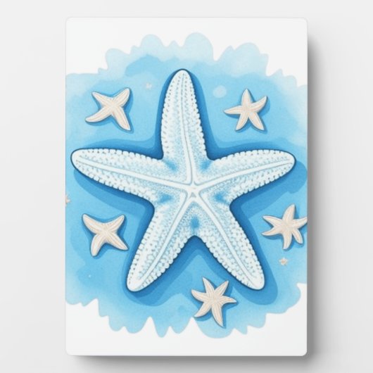 Starfish in Blue Fotoplatte (Vorderseite)