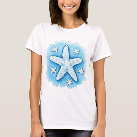 Starfish in Blue T-Shirt (Vorderseite)