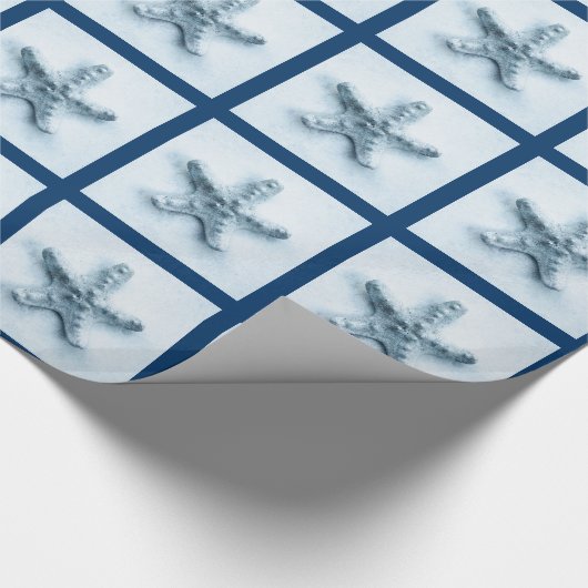 Starfish in den blauen Seetönen Geschenkpapier (Ecke)