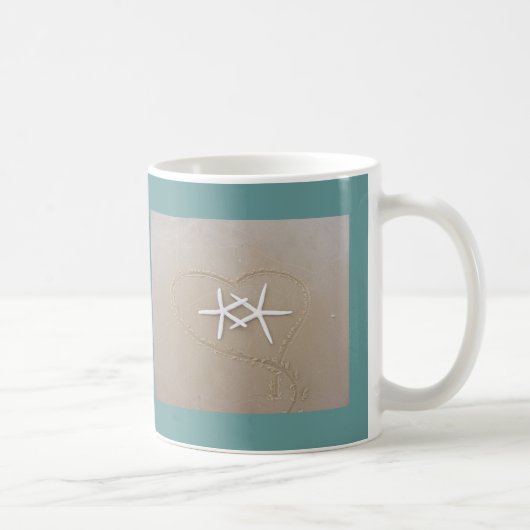 Starfish in der Herz-Kaffee-Tasse Kaffeetasse (Rechts)