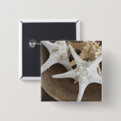 Starfish in einem Korb Button (Vorne & Hinten)
