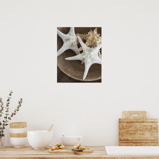 Starfish in einem Korb Poster (Küche)