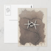 Starfish in Herzpostkarte Postkarte (Vorne/Hinten)