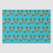 Starfish in Holly Aqua Blue Christmas Seidenpapier (Vorderseite)