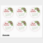 Starfish in Holly Green Beach Weihnachtsmarken Runder Aufkleber (Blatt)