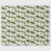 Starfish in Holly Tropical Christmas Pattern White Geschenkpapier (Flach)