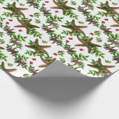 Starfish in Holly Tropical Christmas Pattern White Geschenkpapier (Ecke)