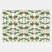 Starfish in Holly Tropical Christmas Pattern White Geschenkpapier Set (Vorderseite 2)