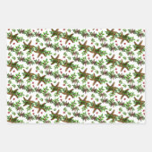 Starfish in Holly Tropical Christmas Pattern White Geschenkpapier Set (Vorderseite)