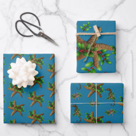 Starfish in Holsea Blue Beach Weihnachten Geschenkpapier Set