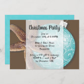 Starfish in Ornament Küste Weihnachtsfest Party la Einladung (Vorne/Hinten)