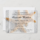 Starfish in Sand Beach Theme Kinderdusche Einladung (Rückseite)