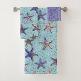 Starfish in Sand mit Coralize Badhandtuch Set