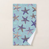 Starfish in Sand mit Coralize Badhandtuch Set (Handtuch)