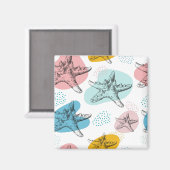 Starfish in trendigen Farben, elegantes Muster Magnet (Vorderseite/Rückseite)