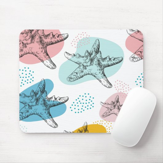 Starfish in trendigen Farben, elegantes Muster Mousepad (Mit Mouse)