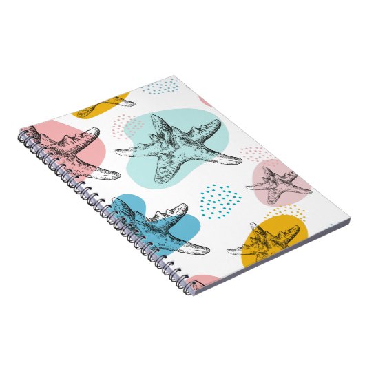 Starfish in trendigen Farben, elegantes Muster Notizblock (Rechte Seite)