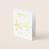 Starfish Invitation Beach Wedding Passport Folienkarte (Vorderseite)