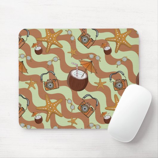 Starfish, Kokosnüsse und Kameras Mousepad (Mit Mouse)