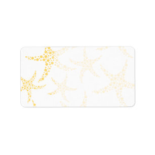 Starfish kopieren in Gelbem und im Weiß Adressaufkleber