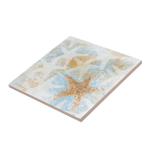 Starfish Küstenschrift Kunst Fliese (Seite)