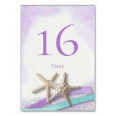 Starfish Lace and Orchid Ribbon Tischnummer Card (Vorderseite)