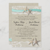 Starfish Lace und Ribbon Einladung (Vorne/Hinten)