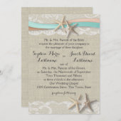 Starfish Lace und Ribbon Einladung (Vorne/Hinten)