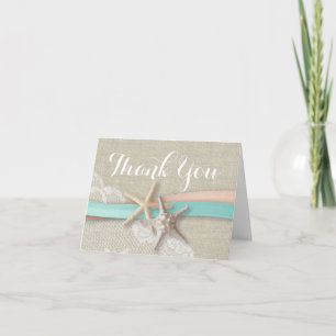 Starfish Lace und Ribbon Vielen Dank Dankeskarte