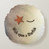 Starfish lächeln Gesicht Winking Whimsical Rundes Kissen (Vorderseite)