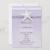 Starfish Lavender Lila Elegant Beach Einladungen (Vorderseite)