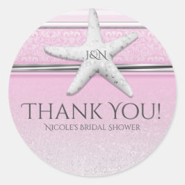 Starfish Lavender Pink Elegante Beach Gefallen Runder Aufkleber