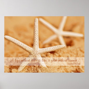 Starfish-Liebe-Sprichwort-Plakat Poster