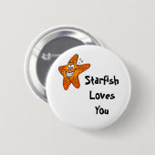 Starfish-Lieben Sie Button (Vorne & Hinten)