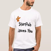 Starfish-Lieben Sie T-Shirt (Vorderseite)