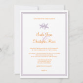 Starfish/lila+orange/Hochzeitseinladungen Einladung (Rückseite)