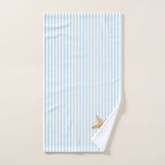 Starfish Malerei Blue Stripe Badetuch Set (Handtuch)