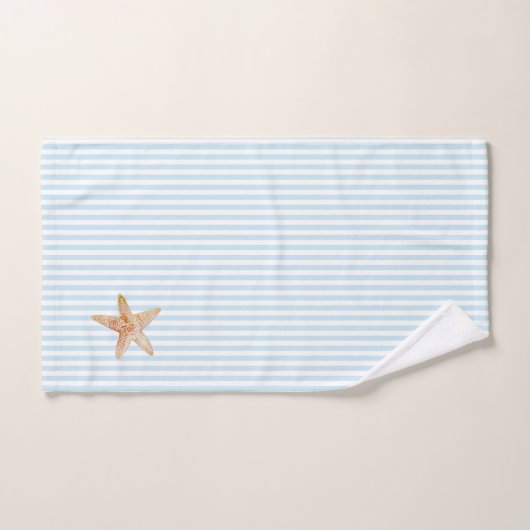 Starfish Malerei Blue Stripe Badetuch Set (Handtuch)