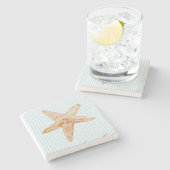 Starfish Malerei Blue Stripe Marble Stone Unterset Steinuntersetzer (Seitenansicht)