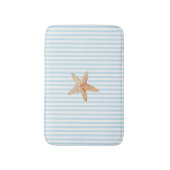 Starfish Malerei Blue Stripe Ocean Beach Party Badematte (Vorderseite Vertikal)