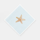 Starfish Malerei Blue Stripe Ocean Beach Party Serviette (Ecke)