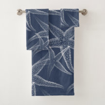 Starfish-Marine-Blau-Badetuch-Set