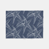 Starfish-Marine-Blau-Strand-Fleece-Decke Fleecedecke (Vorderseite (Horizontal))