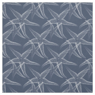 Starfish-Marine-Blau-Strand-Gewebe Stoff