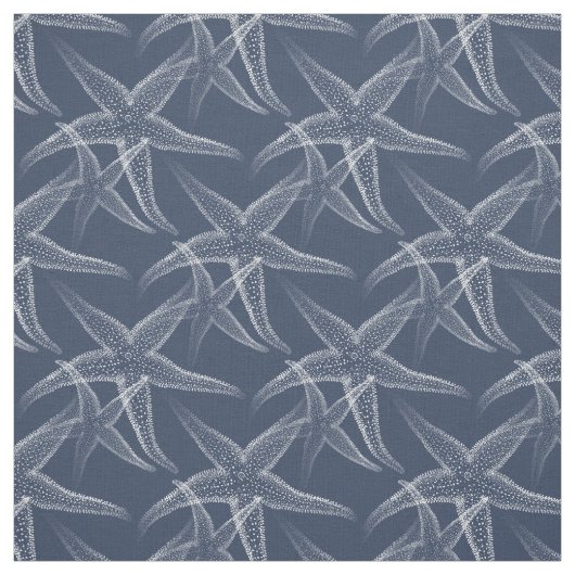Starfish-Marine-Blau-Strand-Gewebe Stoff (Muster)