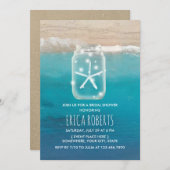 Starfish Mason Jar Tropical Beach Brautparty Einladung (Vorne/Hinten)