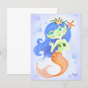 Starfish Mermaid Princess Blank Postkarte