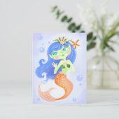 Starfish Mermaid Princess Postkarte (Stehend Vorderseite)