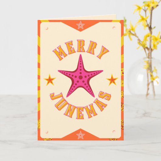 Starfish Merry Junemas Card Karte (Gelbe Blume)